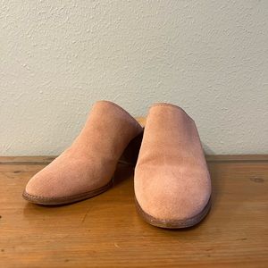 Madewell Pink Suede Mules